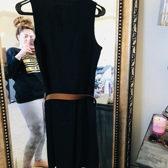 Michael Kors | Navy Linen Dress w/ Belt - Picture 7 of 8